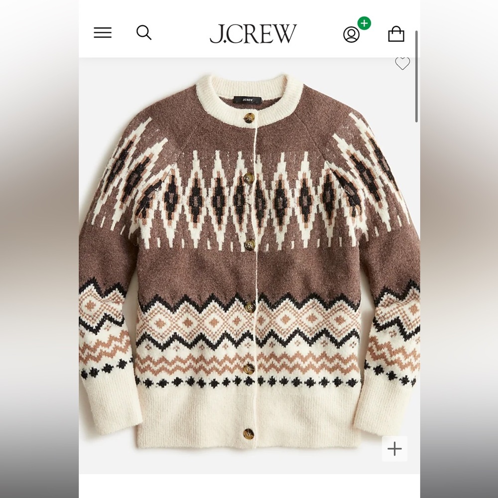 J crew fair isle cardigan NWOT